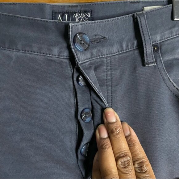 Armani Exchange Men's Gray Slim Fit Button Fly Denim Jeans - Picture 4 of 10